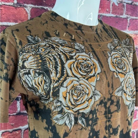 Affliction Men's Short Sleeve Graphic T-shirt - Black/Brown-Size: Large - NWOT - Picture 4 of 13